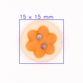 Oranje Bloemvormige Knoop 15mm Knopen KNP00124